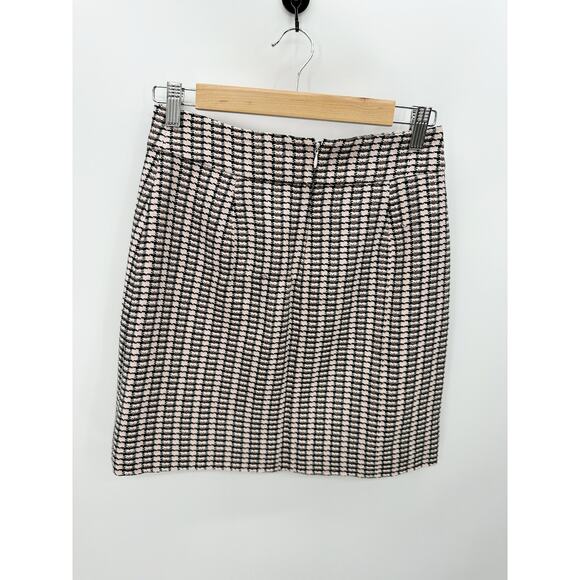J. Crew Factory Plaid Pink Tweed Faux Wrap Mini Skirt Womens Size 0 - Picture 2 of 7